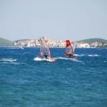 Windsurfing in front of Korčula
